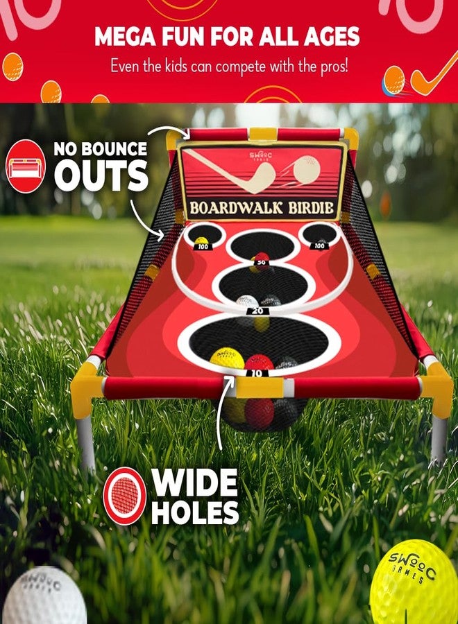 SWOOC Games - Boardwalk Birdie™ | Arcade Style Golf Game w/Easy Setup & 10+ Games Included | Cornhole Golf Chipping Game | Indoor & Outdoor Activities for Adults and Family | Backyard Fun - Image 4