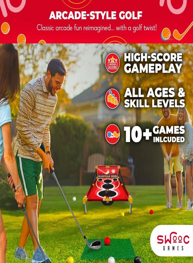SWOOC Games - Boardwalk Birdie™ | Arcade Style Golf Game w/Easy Setup & 10+ Games Included | Cornhole Golf Chipping Game | Indoor & Outdoor Activities for Adults and Family | Backyard Fun - Image 2