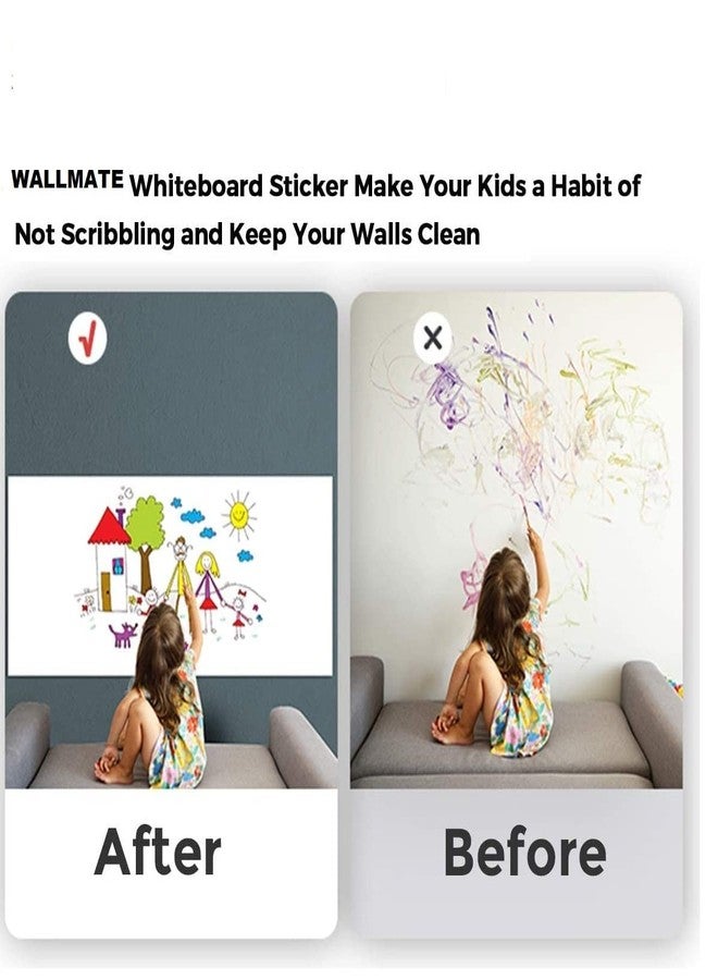 WALLMATE? Whiteboard Peel & Stick Wallpaper for Wall, Dry Erase Board Sticker for Wall, Self Adhesive Whiteboard Paper, Self Stick Removable Homeworking Office Home (24 x 50 inch, White) - Image 2