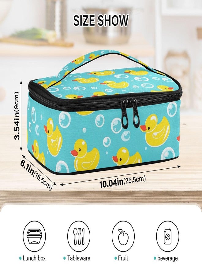 Kcldeci Kids Girls Lunch Bag Yellow Rubber Ducks Insulated Lunch Box for School Lunch Cooler Organizer School Kids - Image 3