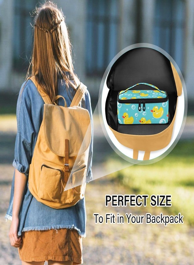 Kcldeci Kids Girls Lunch Bag Yellow Rubber Ducks Insulated Lunch Box for School Lunch Cooler Organizer School Kids - Image 5