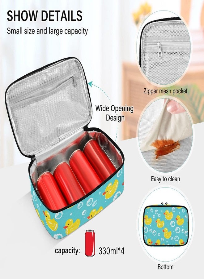 Kcldeci Kids Girls Lunch Bag Yellow Rubber Ducks Insulated Lunch Box for School Lunch Cooler Organizer School Kids - Image 4