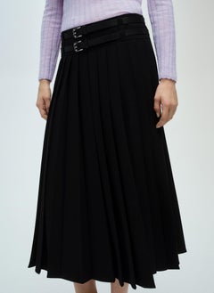 MANGO Double-Belted Pleated Skirt  - Image 1