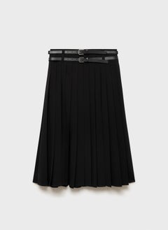 MANGO Double-Belted Pleated Skirt  - Image 5