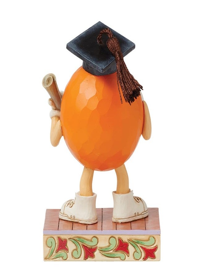 Enesco M&M's by Jim Shore M&M Orange Character with Graduation Cap Figurine- Stone Resin Hand Painted Crafted Collectible M&M Candy Figurines Home Decor Statue, 4.65 Inch - Image 2