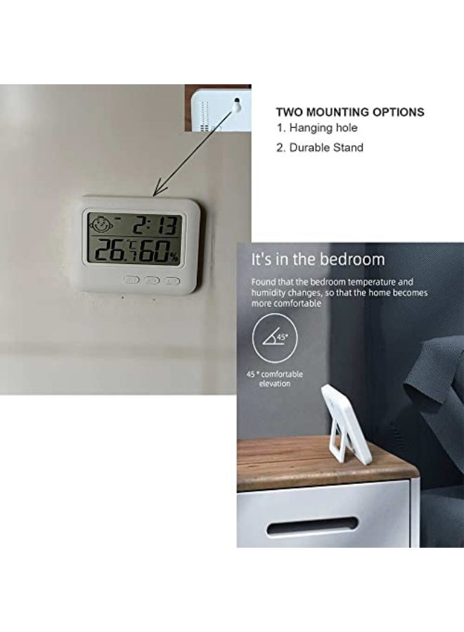 Redbingo Indoor Temperature, Humidity, and Time Monitor with Large LCD Display and Alarm - Image 4