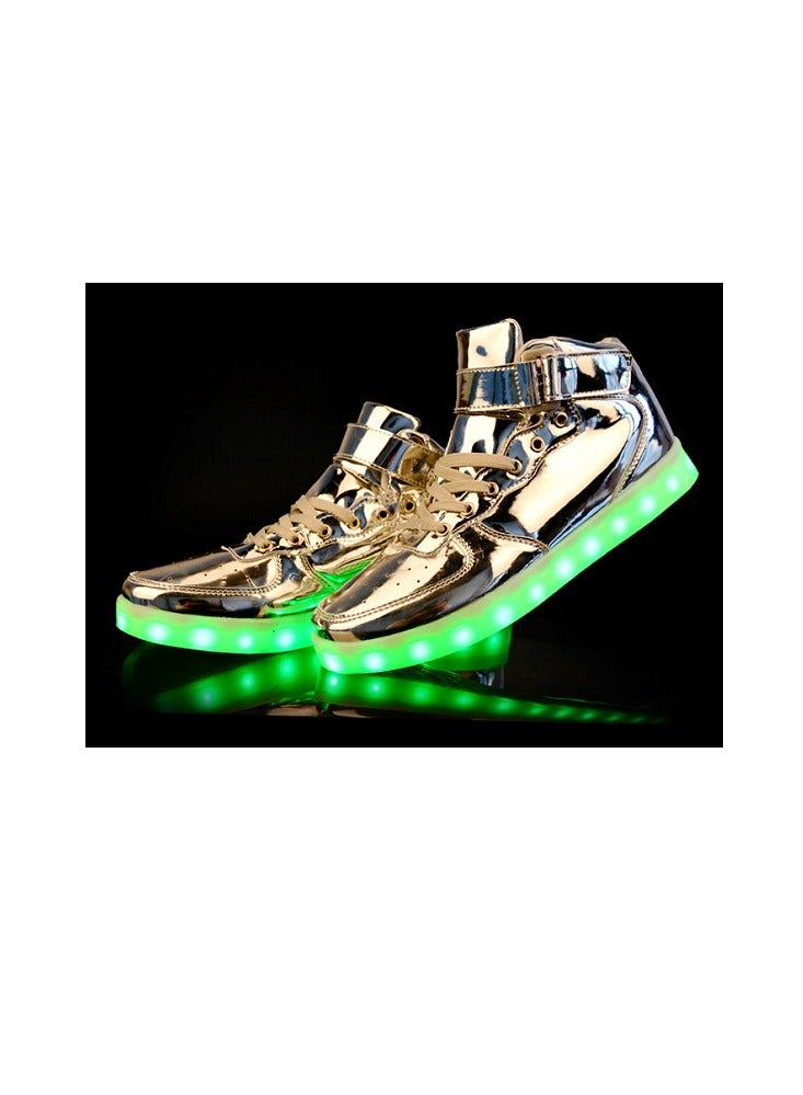 general LED shoes high-top sneakers unisex shoes couples fluorescent shoes mirror models 7 colors adjustable USB charging - Image 2