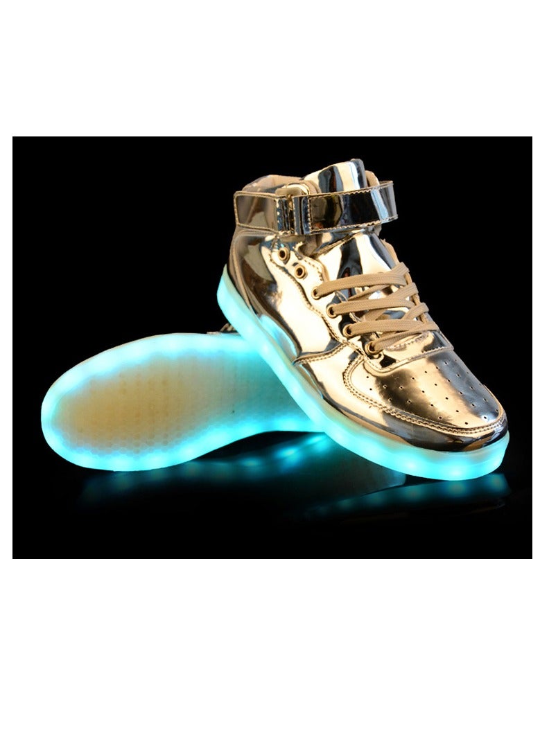 general LED shoes high-top sneakers unisex shoes couples fluorescent shoes mirror models 7 colors adjustable USB charging - Image 3
