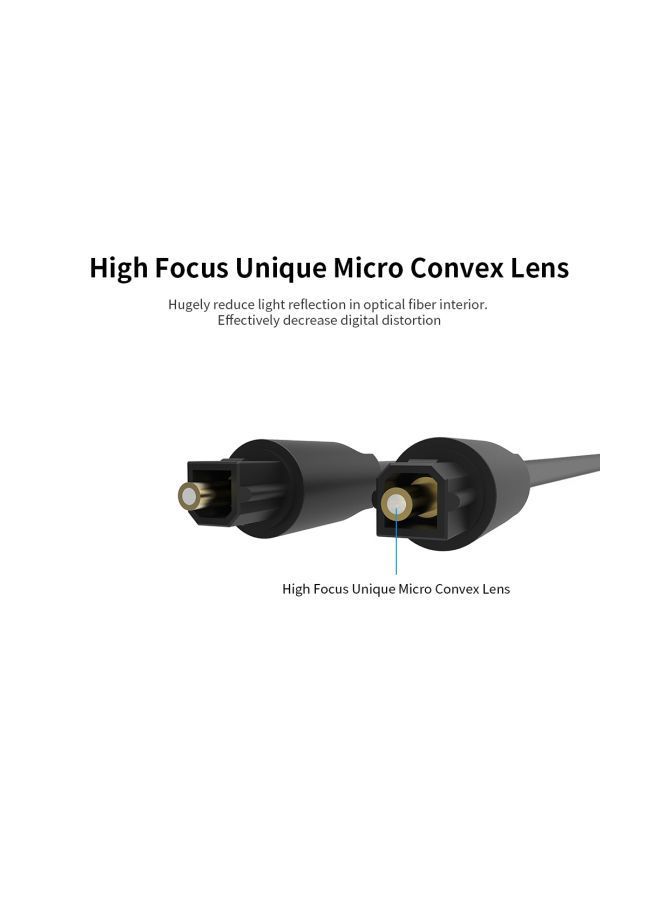 NIBEMINENT Digital Optical Fiber Audio Cable Black - Image 4