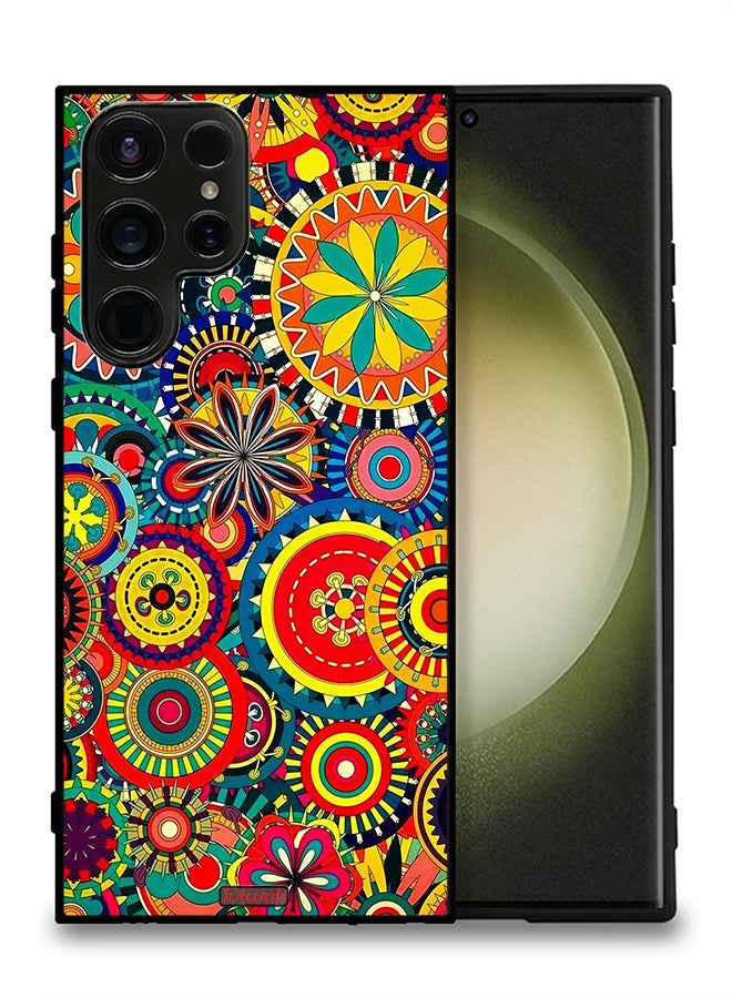 Tolwak Samsung Galaxy S23 Ultra 5G Protective Case Cover Colorful Mandala Pattern - Image 2