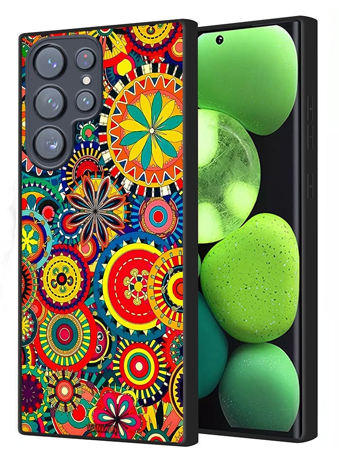 Tolwak Samsung Galaxy S23 Ultra 5G Protective Case Cover Colorful Mandala Pattern - Image 1