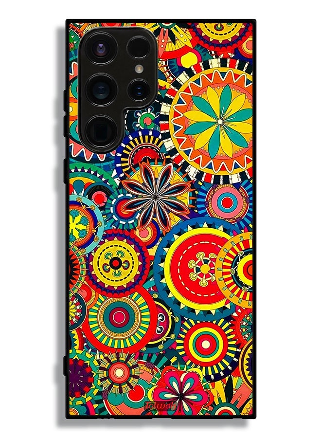 Tolwak Samsung Galaxy S23 Ultra 5G Protective Case Cover Colorful Mandala Pattern - Image 3