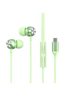 Generic Digital Decoding Audio Wired 3.5 Earphone Metal Inset Macaron Subwoofer Type Wholesale-Color:A5 Digital Flat Apple Green (bag)  - Image 1