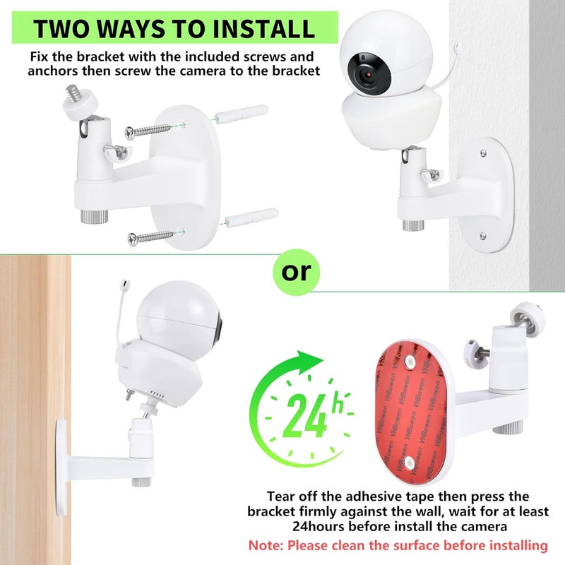 wochel Baby Monitor Wall Mount Compatible with Babysense V43HDS2V24RVBM55TXMax View Baby Monitor Adjustable Baby Monitor Holder Perfect View Angle and Easy Installation Without Drilling - Image 4