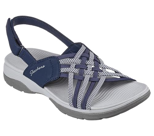 SKECHERS صندل رياضي خارجي للنساء من سكيشرز ARCHFIT REGGAE SPORT-HOMETOWN، أزرق/رمادي 11 M - Image 3
