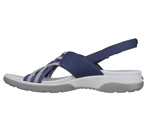 SKECHERS صندل رياضي خارجي للنساء من سكيشرز ARCHFIT REGGAE SPORT-HOMETOWN، أزرق/رمادي 11 M - Image 2