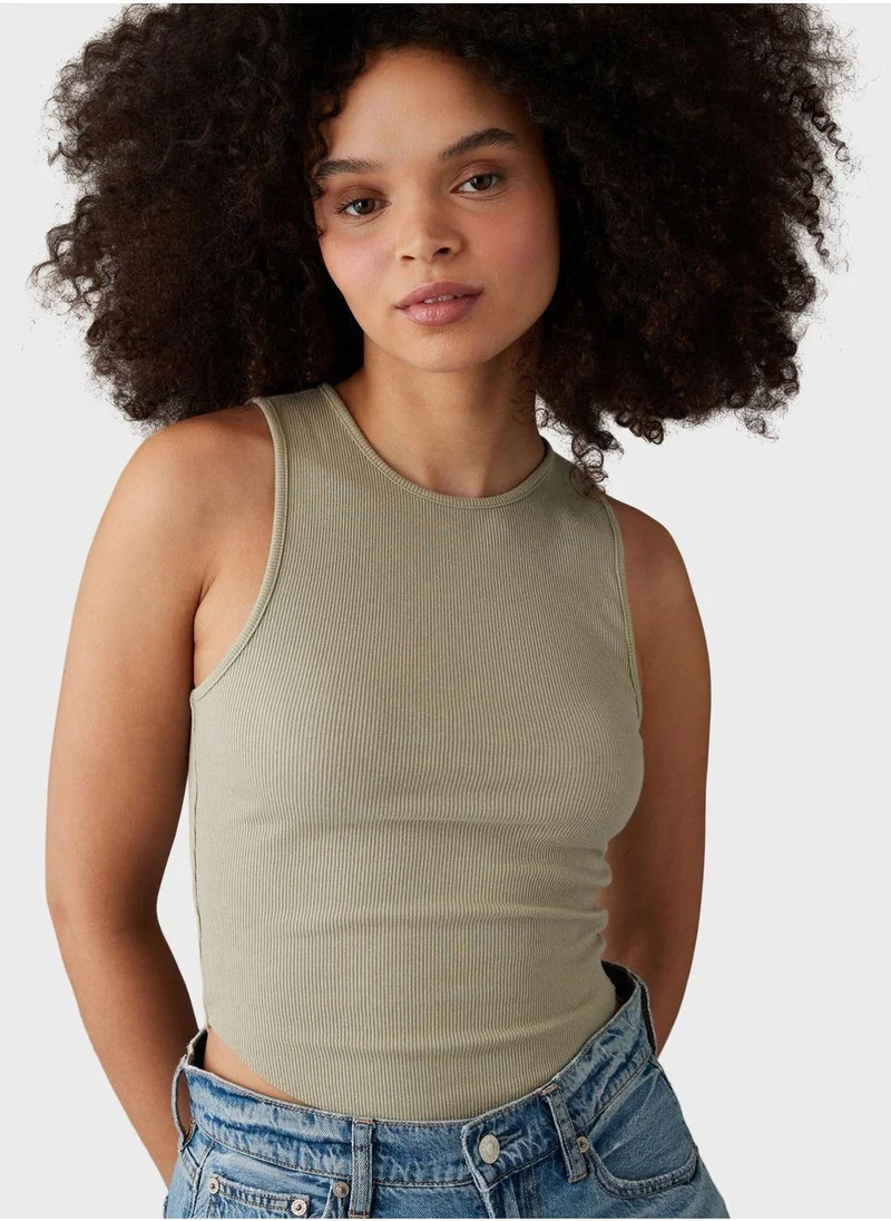 American Eagle Crew Neck Knitted Tank Top