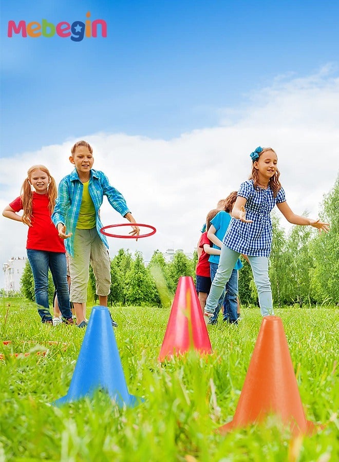 MEBEGIN 19PCS Ring Toss Target Game Plastic Cone Throwing Playset Indoor & Outdoor Games for Kids and Adult  - Image 2