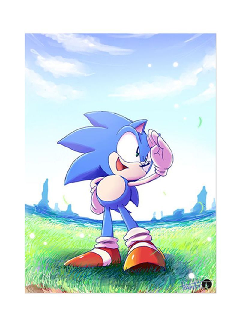 RKN Video Game Sonic Metal Plate Poster Multicolour 15x20centimeter