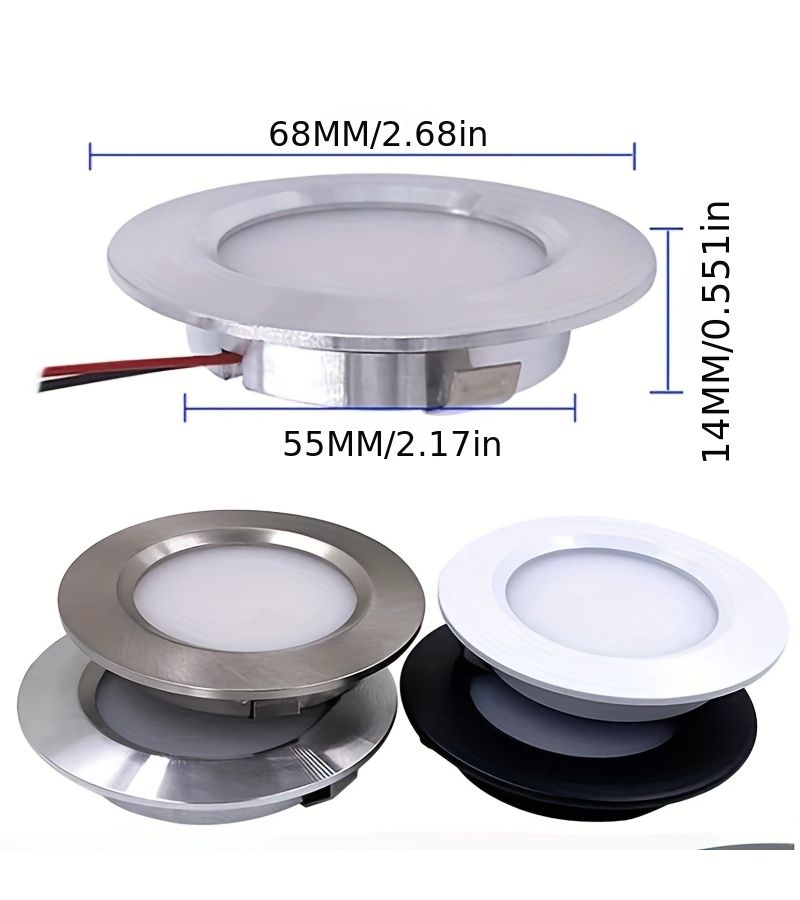 Ultra Thin 5W 12V Recessed LED Downlight 4000K Black Shell for Cabinet Kitchen Stairs Bathroom - Image 4