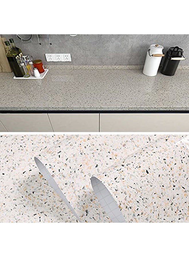 MelunMer Glossy Granite Paper for Countertops Marble Peel and Stick Wallpaper 15.7” ×118” Kitchen Marble Contact Paper Granite Self Adhesive Removable Wallpaper for Bathroom Waterproof Easy to Install & Clean - Image 4