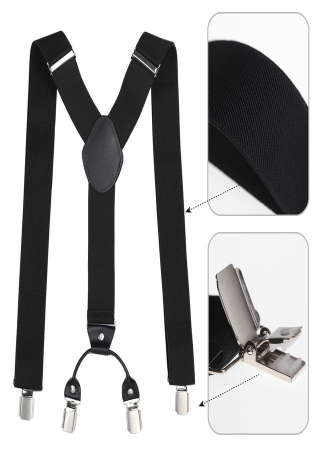 MASONEE Suspenders for Men Heavy Duty Mens Suspenders for Work Adjustable Men'Suspenders for Jeans Tuxedo Dress, Black_01, 1.4inch_wide - Image 3