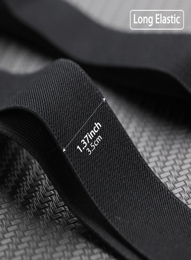 MASONEE Suspenders for Men Heavy Duty Mens Suspenders for Work Adjustable Men'Suspenders for Jeans Tuxedo Dress, Black_01, 1.4inch_wide - Image 4