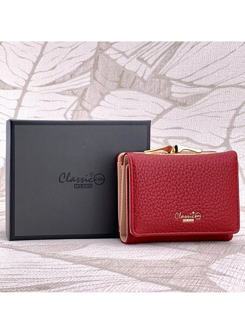 كلاسيك ميلانو - محفظة نسائية أنيقة من الجلد الصناعي مع حافظة بطاقات | محفظة عملات معدنية للنساء | محفظة نسائية نحيفة للاستخدام اليومي والسفر والهدايا - Image 1