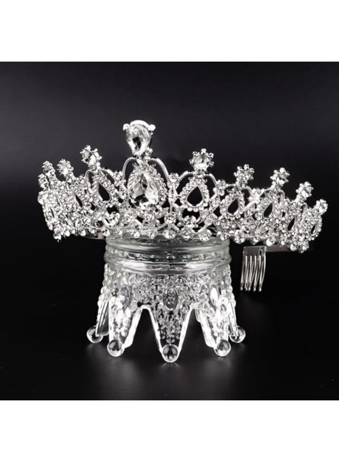 BAHABY Prom Queen Sash and Tiara Set Silver Crowns and White Sash Graduation and Wedding Party Accessories - Image 3