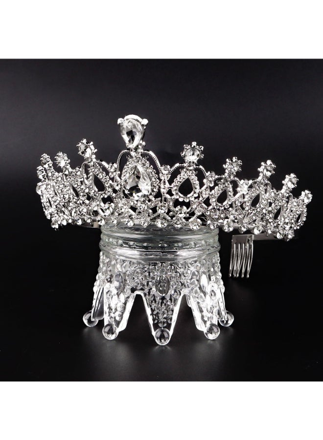 BAHABY Prom Queen Sash and Tiara Set Silver Crowns and White Sash Graduation and Wedding Party Accessories - Image 4