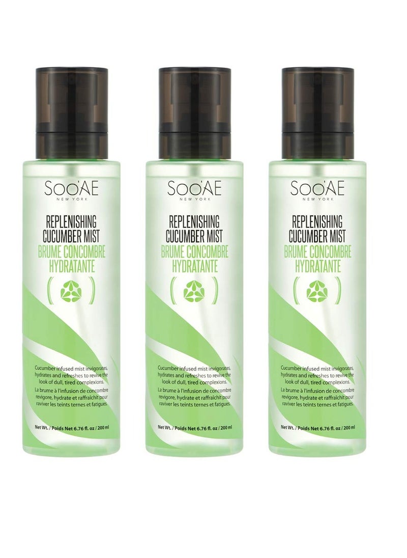 Soo'AE NEW YORK - Soo'AE Replenishing Cucumber Mist, 6.76 Fl Oz (Pack of 3) - Image 1