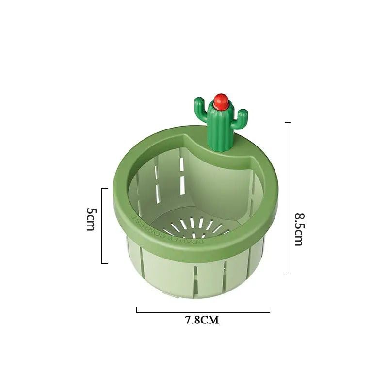 Fayby Kitchen Sink Drain Strainer Creative Cactus Sink Drain Strainer Removable Sink Drain Strainer with Openable Bottom Universal Sink Drain Strainer Prevents Clogging 1Psc - Image 2