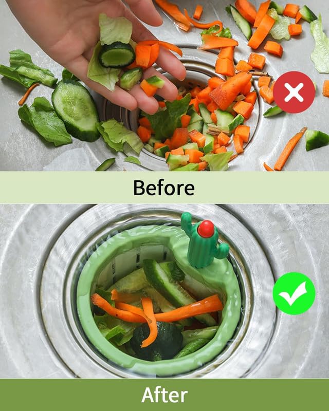 Fayby Kitchen Sink Drain Strainer Creative Cactus Sink Drain Strainer Removable Sink Drain Strainer with Openable Bottom Universal Sink Drain Strainer Prevents Clogging 1Psc - Image 4