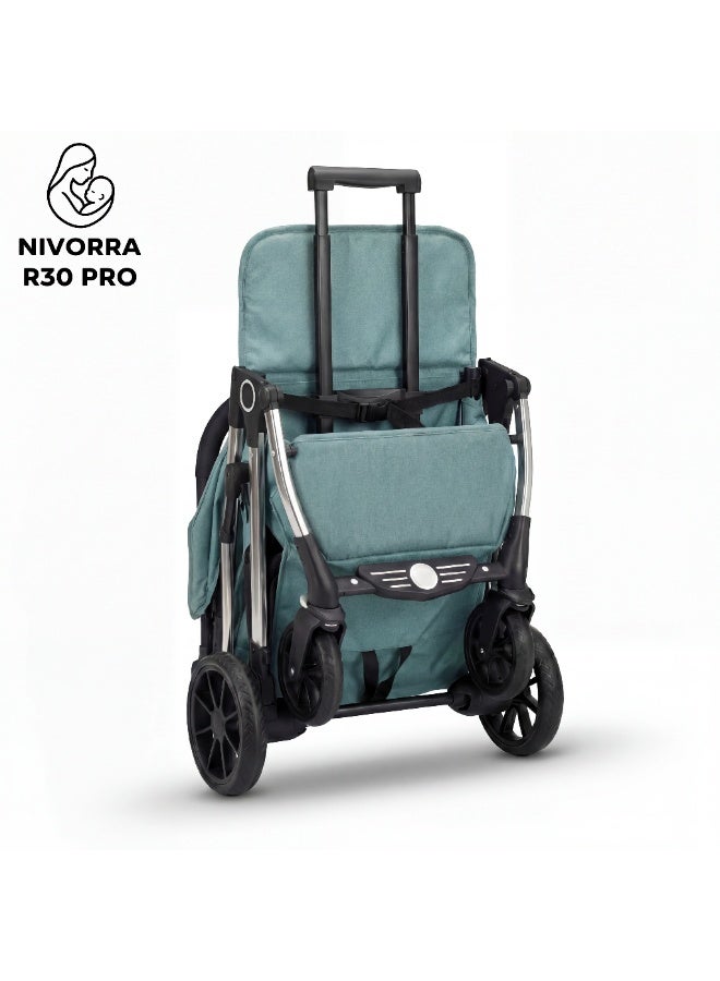 Nivorra Premium Lightweight Baby Stroller with Aluminum Frame, Leather Handle & Compact Travel Fold – Multi-Position Reclining Seat & Storage Basket - Image 3