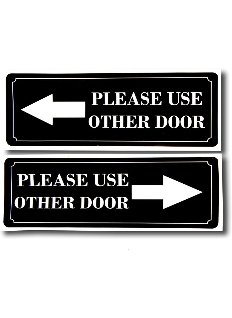 ESPLANADE eSplanade Please USE Other DoorDifferent Door Sign Sticker Decal  Easy to Mount Weather Resistant Long Lasting Ink Size 9 x 3  - Image 1