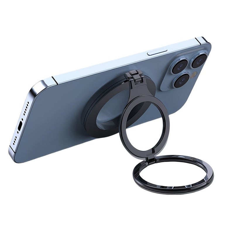 360 Degree Rotating Magnetic Car Phone Holder Foldable Portable Dashboard Stick Universal Car Holder For Smooth Surface Black - Image 1