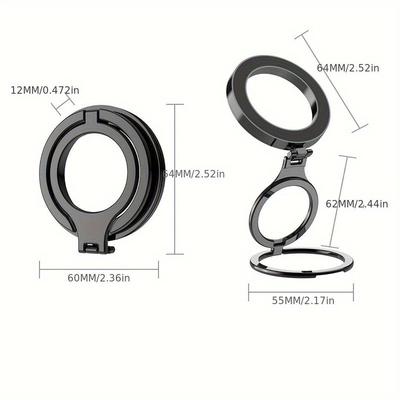 360 Degree Rotating Magnetic Car Phone Holder Foldable Portable Dashboard Stick Universal Car Holder For Smooth Surface Black - Image 2