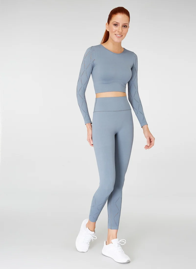 جيرف Naples Sustainable Production & Firming Long Sleeve Crop Top Stone Women