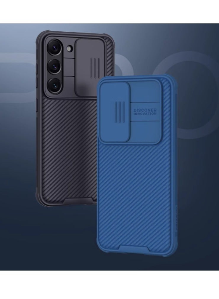 ميكسد جراب هاتف Galaxy S24 بتصميم كاميرا منزلقة 360 درجة، جراب هاتف مقاوم للصدمات، جراب واقٍ مضاد للسقوط ومضاد للخدش ومضاد لبصمات الأصابع لهاتف Samsung Galaxy S24 5G أزرق - Image 2