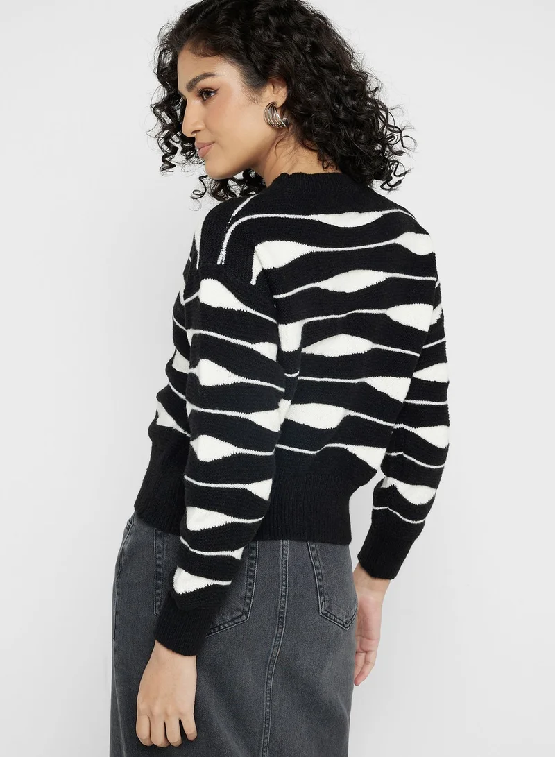 ELLA Two Tone Printed Sweater