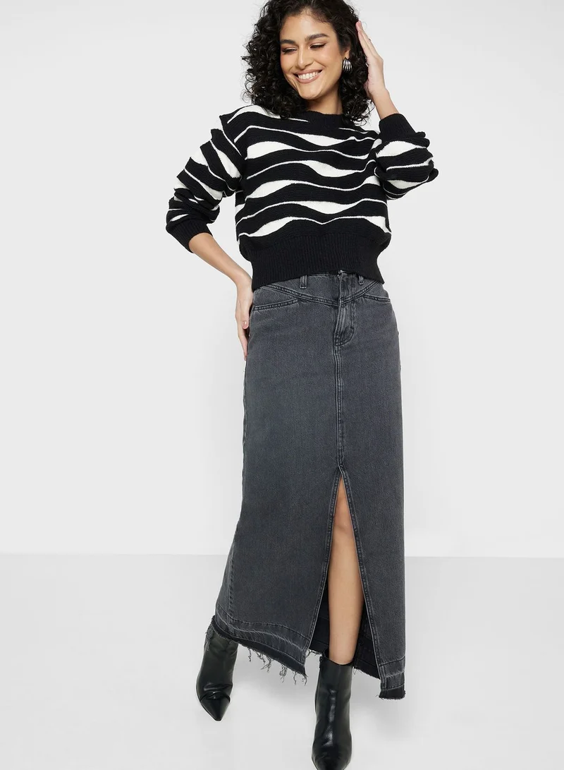 ELLA Two Tone Printed Sweater