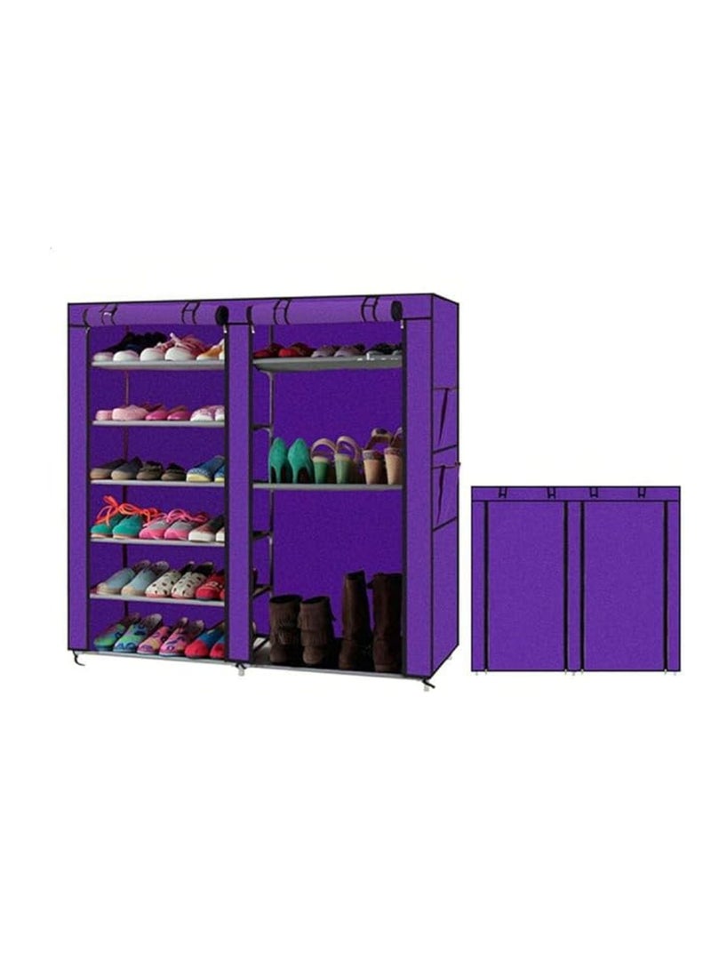 12-Layer Rectangle Shoe Rack  purple  120x30x118cm - Image 2