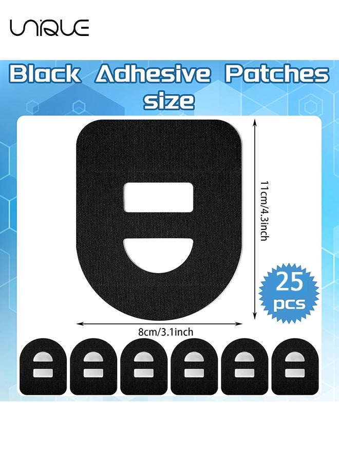 يونيك 25 قطعة رقع لاصقة لجهاز Omnipod 5، رقع لاصقة مقاومة للماء مع حزام مطاطي، قابلة للتنفس، رقع لاصقة - أسود - Image 2