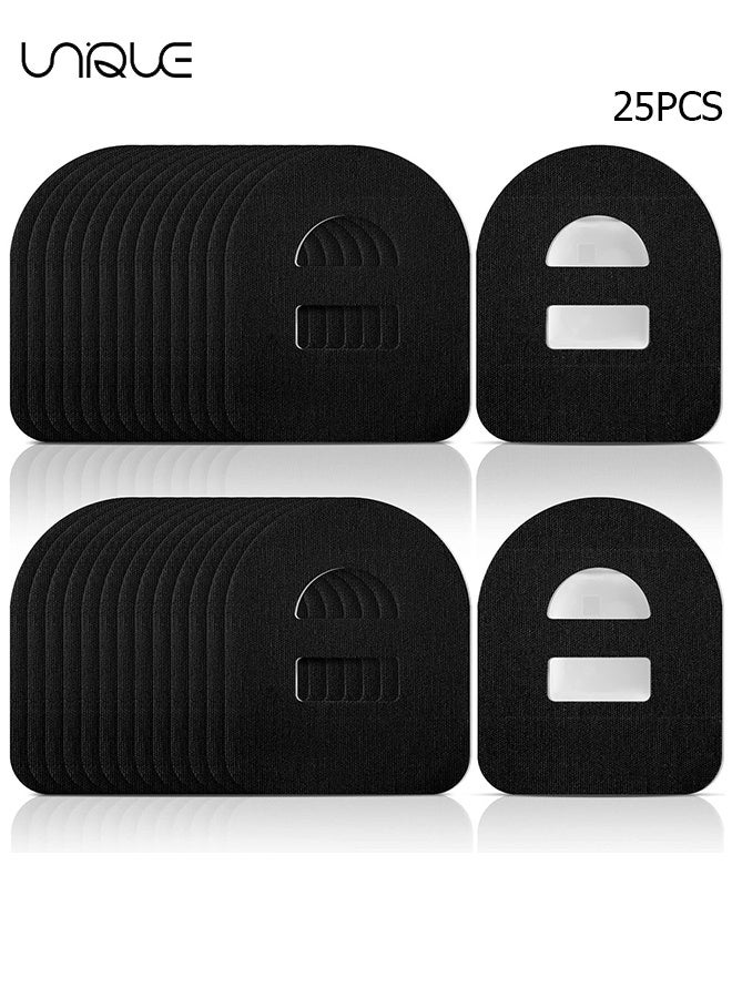 يونيك 25 قطعة رقع لاصقة لجهاز Omnipod 5، رقع لاصقة مقاومة للماء مع حزام مطاطي، قابلة للتنفس، رقع لاصقة - أسود - Image 1