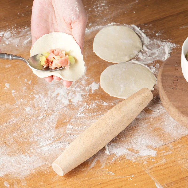 Tuyotue French Rolling Pin for Baking - Tuyotue 7.9 Inches Beech Wood Tapered Rolling Pin Dough Roller for Pizza Dough, Pie Crust Cookie Fondant Dumpling - Image 4