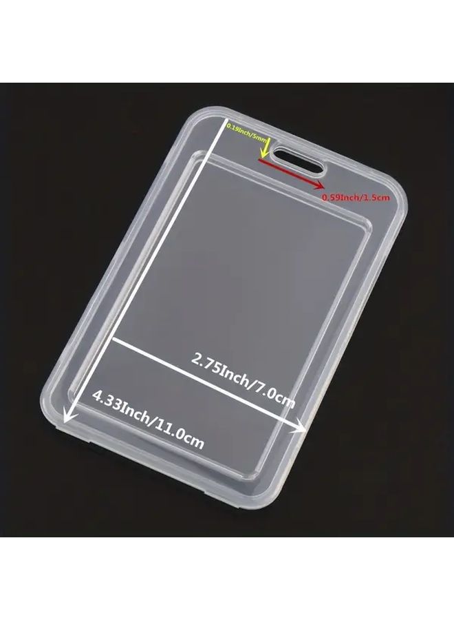 Transparent White Pink ID Badge Holder Reel With Retractable Clip Clear Protective Case - Image 3