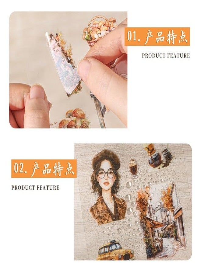 SAMVARDHAN Seasonal Aesthetic Girl Seasons Sticker Set - 100 Pcs Decorative Scrapbooking Stickers for Journaling, Planners, DIY Crafts & Art Projects (Autumn Moon and Long Love) - Image 3