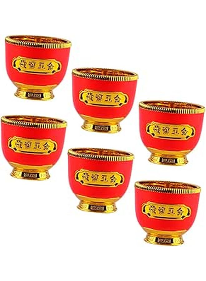 6 Pcs Holy Water Offering Cup Set Temple Bowl For Home Office Decor - Image 1