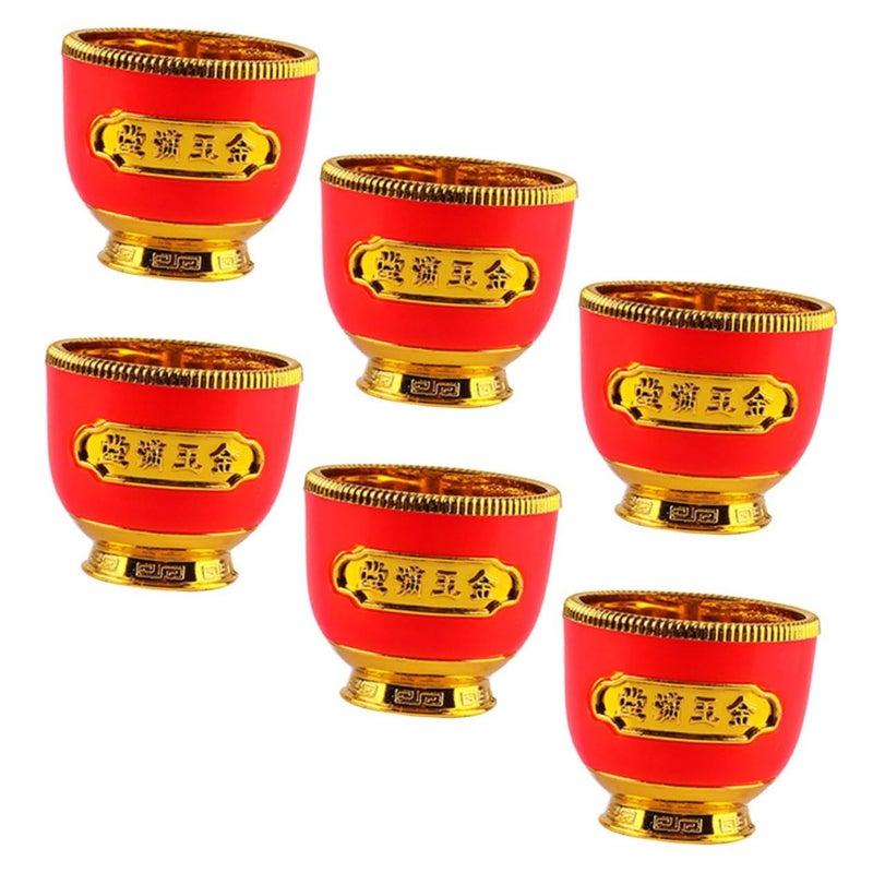 6 Pcs Holy Water Offering Cup Set Temple Bowl For Home Office Decor - Image 2