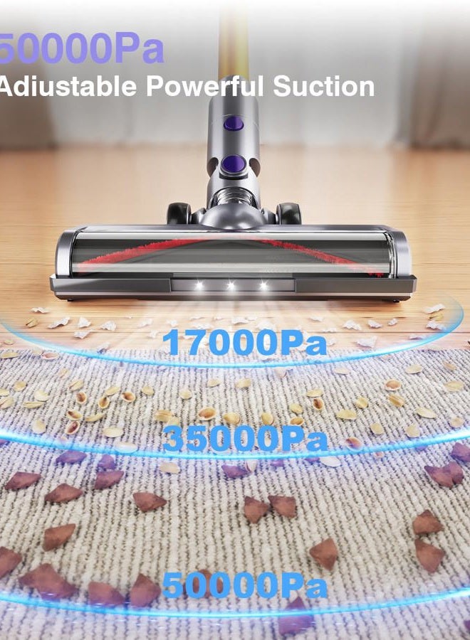 MBYULO Cordless Vacuum Cleaner, 450W 40Kpa Powerful Stick Vacuum, Up to 50Mins Rechargeable Battery, Vacuum Cleaners for Home Anti-Tangled Lightweight Handheld for Hardwood Floor, Carpets, Pet Hair - Image 4